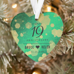 Elegant 19th Jade Wedding Anniversary Celebration Ornament