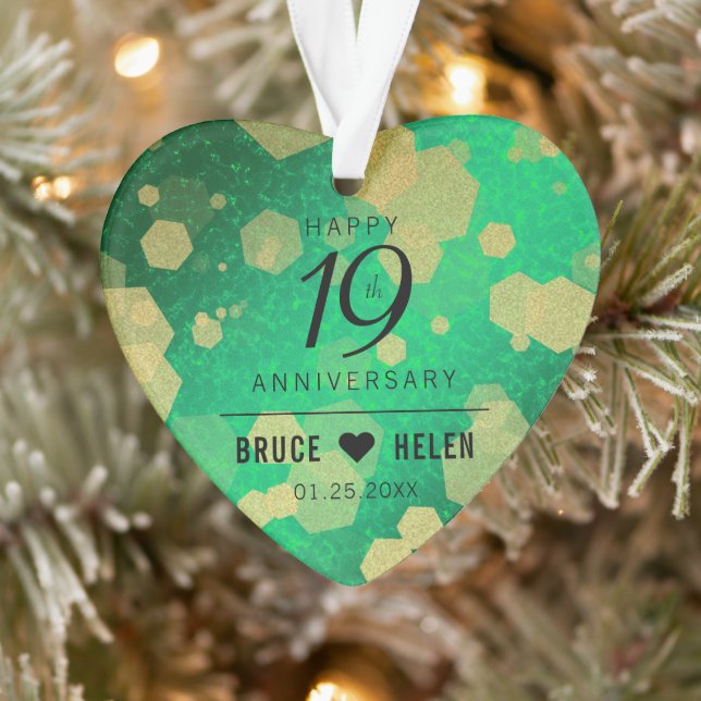 Elegant 19th Jade Wedding Anniversary Celebration Ornament (Tree)