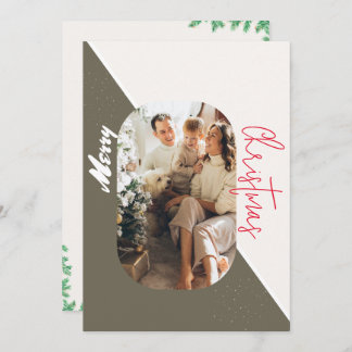 Elégant 1 arc Photo Famille de Noël Carte