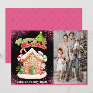 Elegant 1 Photo Modern Merry Christmas Dear Santa  Holiday Card