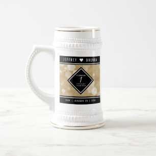Elegant 1st Paper Wedding Anniversary Celebration Beer Stein