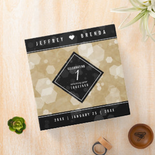 Elegant 1st Paper Wedding Anniversary Celebration Binder