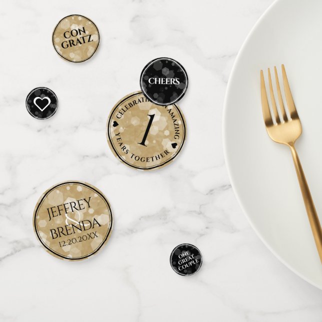 Elegant 1st Paper Wedding Anniversary Celebration Confetti (Group)