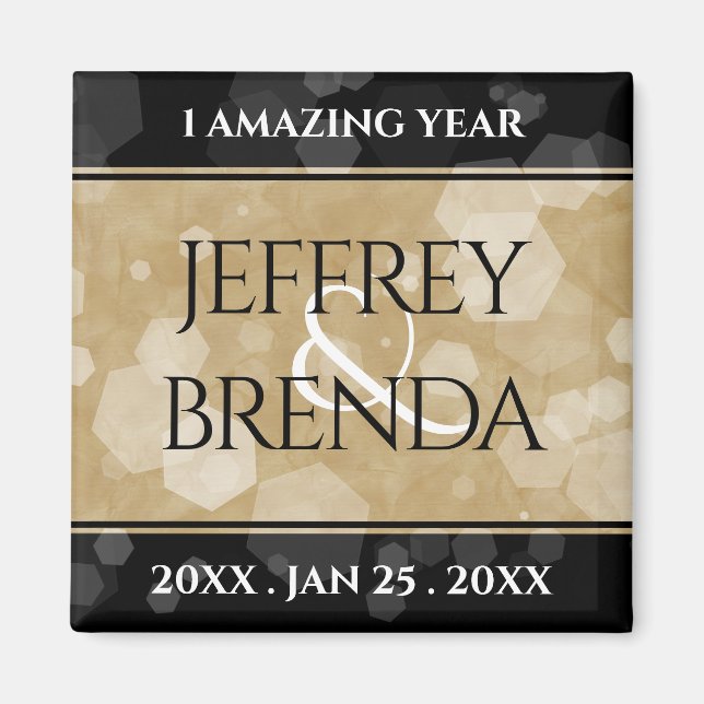 Elegant 1st Paper Wedding Anniversary Celebration Magnet (Front)