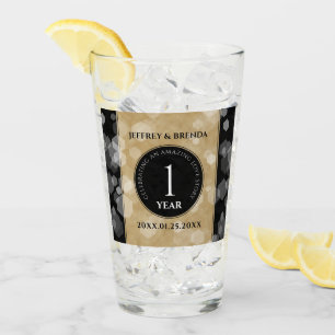 Elegant 1st Paper Wedding Anniversary Glass