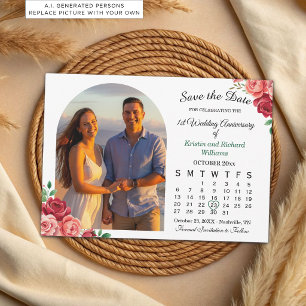 Elegant 1st Wedding Anniversary Photo Calendar Save The Date