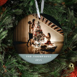Elegant 2024 Family Photo Personalized Christmas Ceramic Ornament<br><div class="desc">Celebrate the holiday season with our Elegant 2024 Family Photo Personalized Christmas Ceramic Ornament. Designed with a modern and minimalistic aesthetic, this ornament features a sophisticated design that allows you to showcase a cherished family photo on both sides. The high-quality ceramic ensures durability, while the simple and elegant design makes...</div>