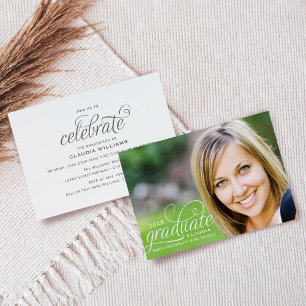 Elegant 2026 Graduate in Script Photo Graduation Invitation