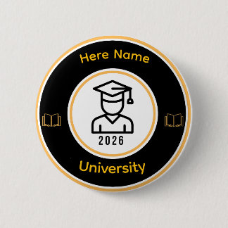 Elegant 2026 Graduate | Personalized Gold Seal 2 Inch Round Button