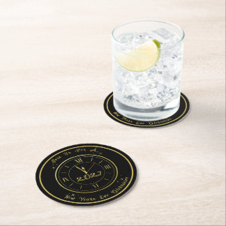 Elegant 2027 New Year’s Coasters – Black and Gold