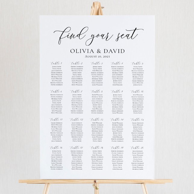 Elegant 20 Tables Find Your Seat Seating Chart (Creator Uploaded)