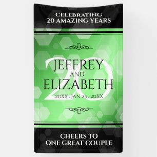 Elegant 20th Emerald Wedding Anniversary Banner