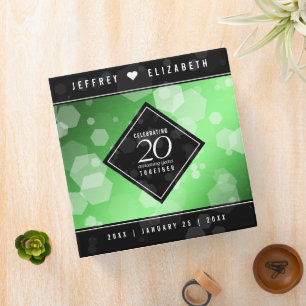 Elegant 20th Emerald Wedding Anniversary Binder