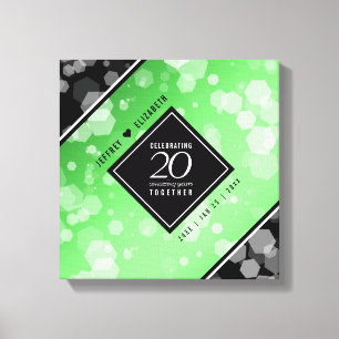 Elegant 20th Emerald Wedding Anniversary Canvas Print