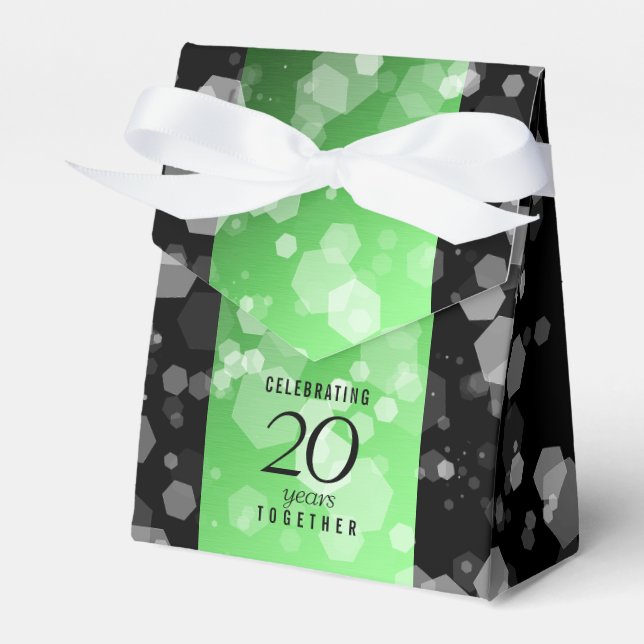 Elegant 20th Emerald Wedding Anniversary Favor Box (Front Side)