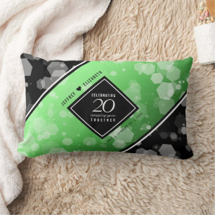 Elegant 20th Emerald Wedding Anniversary Lumbar Pillow