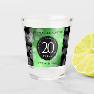 Elegant 20th Emerald Wedding Anniversary Shot Glass
