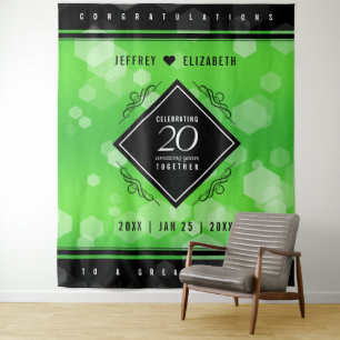 Elegant 20th Emerald Wedding Anniversary Tapestry