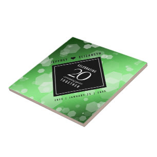 Elegant 20th Emerald Wedding Anniversary Tile