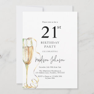 Elegant 21st Birthday Party Invitation