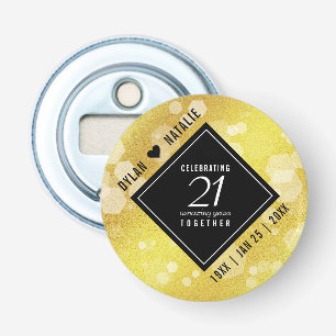 Elegant 21st Brass Wedding Anniversary Celebration Bottle Opener