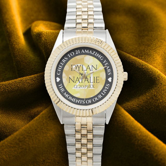 Elegant 21st Brass Wedding Anniversary Celebration Watch (Elegant 21st Brass Wedding Anniversary Wristwatch Cover Photo)