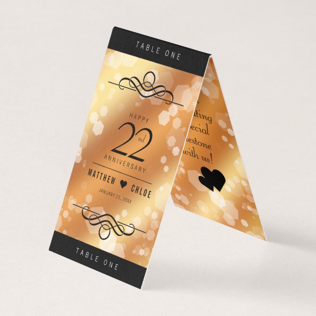 Élégant 22e anniversaire de Mariage de cuivre (Front)