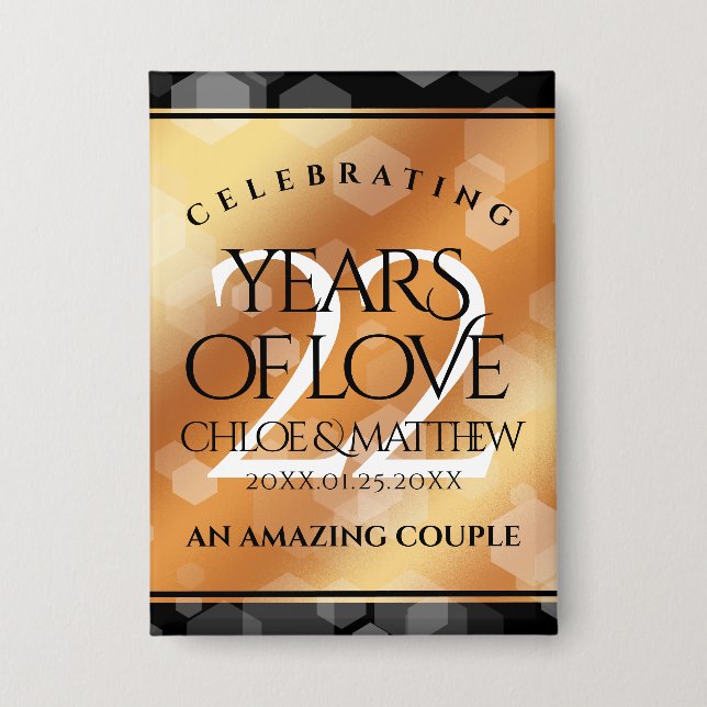 Elegant 22nd Copper Wedding Anniversary (Front)