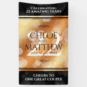 Elegant 22nd Copper Wedding Anniversary Banner