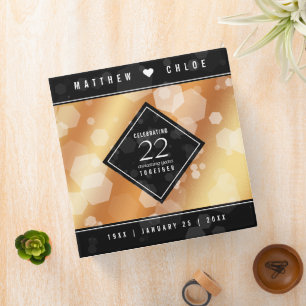 Elegant 22nd Copper Wedding Anniversary Binder