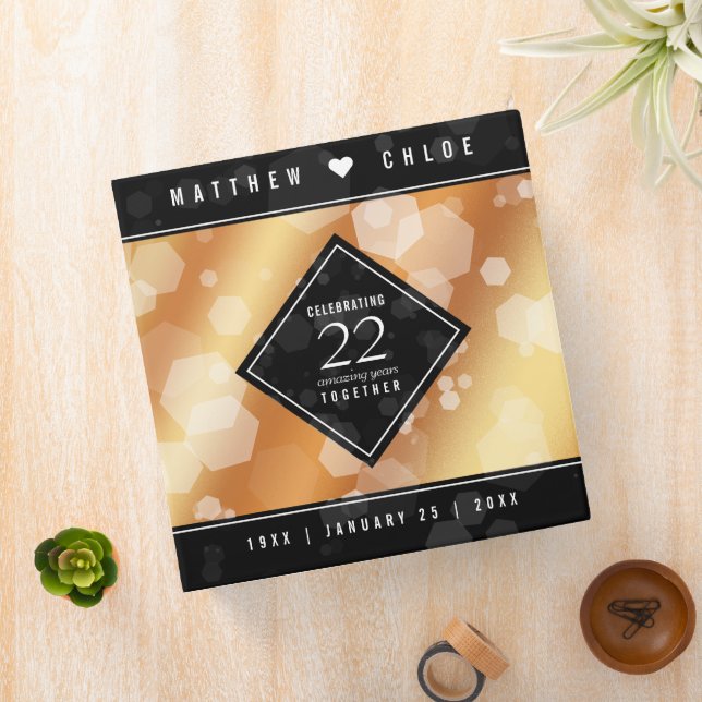 Elegant 22nd Copper Wedding Anniversary Binder (In Situ)