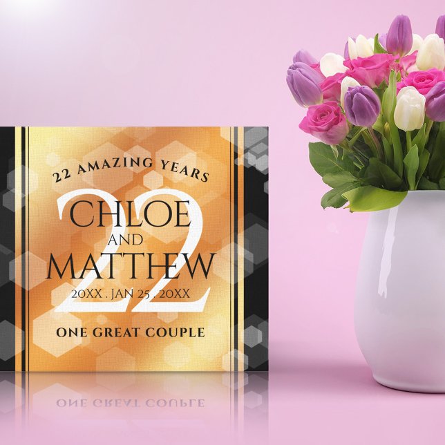 Elegant 22nd Copper Wedding Anniversary Canvas Print (Creator Uploaded)