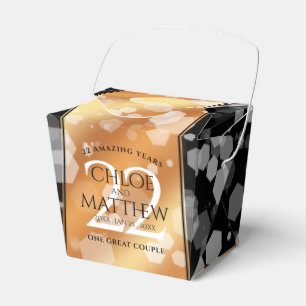 Elegant 22nd Copper Wedding Anniversary Favor Box