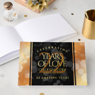Elegant 22nd Copper Wedding Anniversary Guest Book