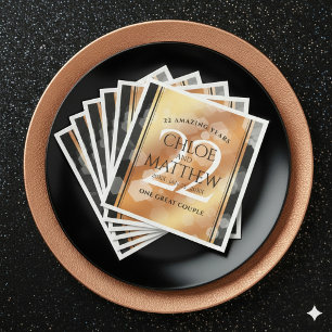 Elegant 22nd Copper Wedding Anniversary Napkin