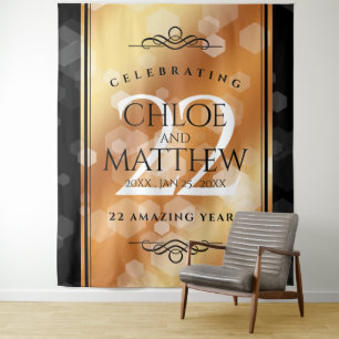 Elegant 22nd Copper Wedding Anniversary Tapestry
