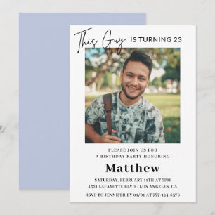 Elegant 23rd birthday invitations Men Photo