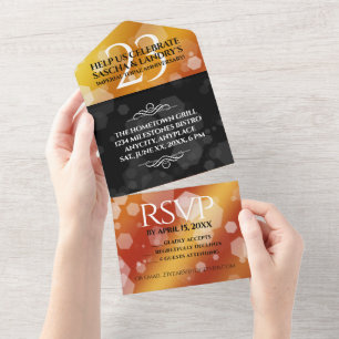 Elegant 23rd Imperial Topaz Wedding Anniversary All In One Invitation