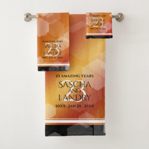 Elegant 23rd Imperial Topaz Wedding Anniversary Bath Towel Set