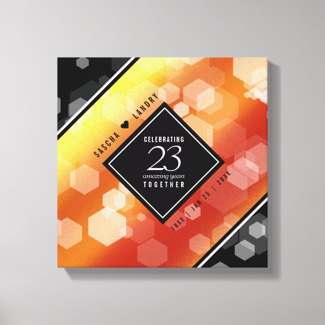 Elegant 23rd Imperial Topaz Wedding Anniversary Canvas Print (Front)