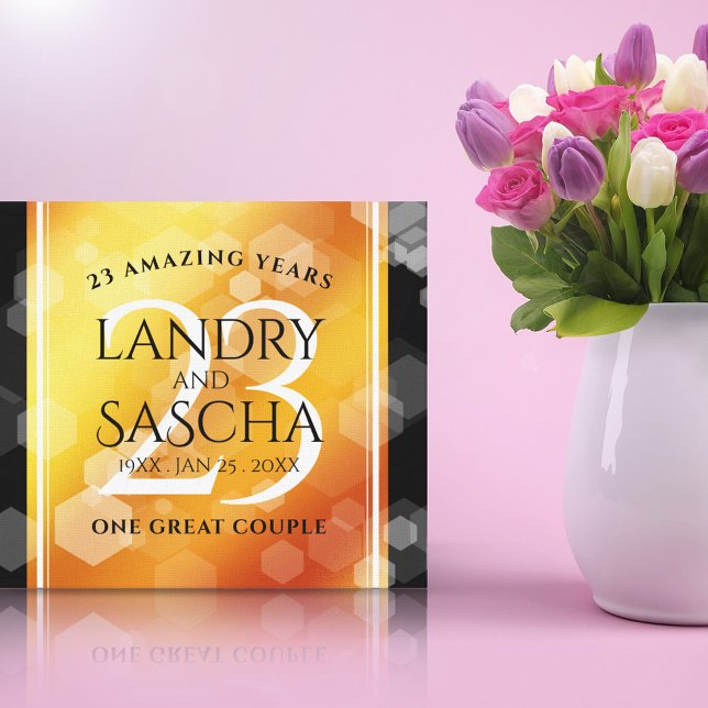 Elegant 23rd Imperial Topaz Wedding Anniversary Canvas Print (Creator Uploaded)