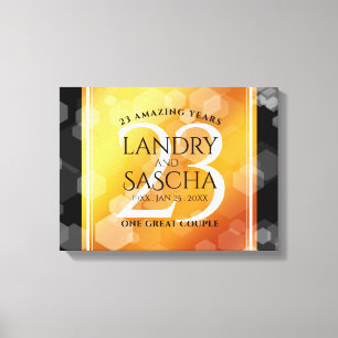 Elegant 23rd Imperial Topaz Wedding Anniversary Canvas Print