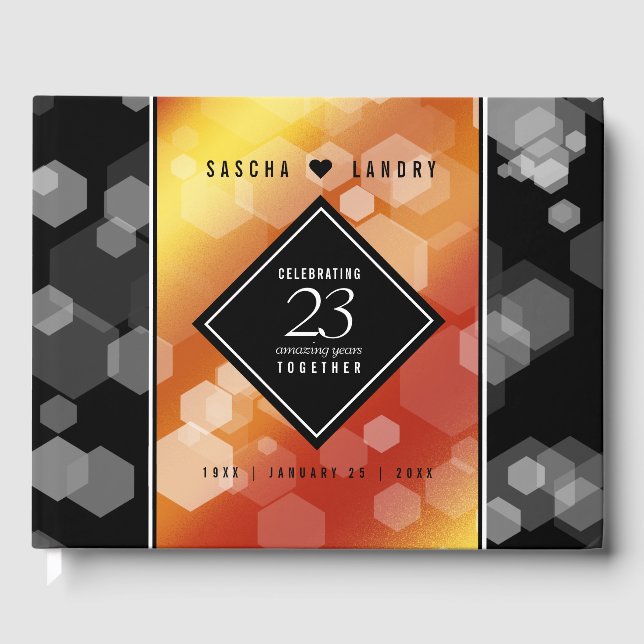 Elegant 23rd Imperial Topaz Wedding Anniversary Guest Book (Front)