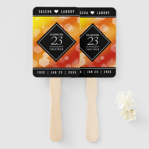 Elegant 23rd Imperial Topaz Wedding Anniversary Hand Fan