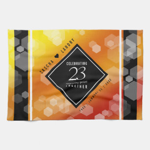 Elegant 23rd Imperial Topaz Wedding Anniversary Kitchen Towel