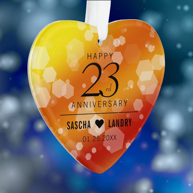 Elegant 23rd Imperial Topaz Wedding Anniversary Ornament (Elegant 23rd Imperial Topaz Wedding Anniversary Acrylic Ornament Cover Photo.)
