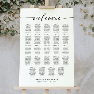 Elegant 24 Tables Welcome Seating Chart