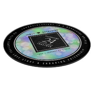 Elegant 24th Opal Wedding Anniversary Celebration Cutting Board