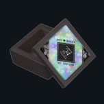Elegant 24th Opal Wedding Anniversary Celebration Gift Box<br><div class="desc">Celebrate the 24th opal wedding anniversary with this stylish keepsake box! Elegant black and white lettering with hexagonal confetti on an iridescent opal background add a memorable touch for this special occasion and extraordinary milestone. Personalize with the couple's names and dates of marriage. Design © W.H. Sim. See more at...</div>