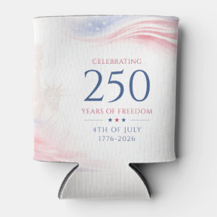 Elegant 250th American Independence Day 4th July Can Cooler